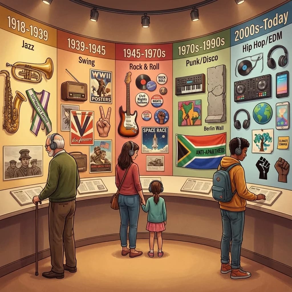 Interaktive Timeline Musikgeschichte: Politik im 20. Jahrhundert